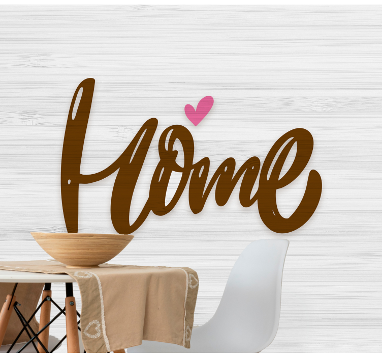 Home on gray wood texture romantic wall mural - TenStickers