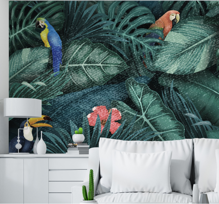 Lush Tropical Paradise jungle wall mural - TenStickers