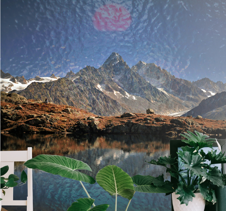 Majestic mountains reflection landscape wall mural - TenStickers