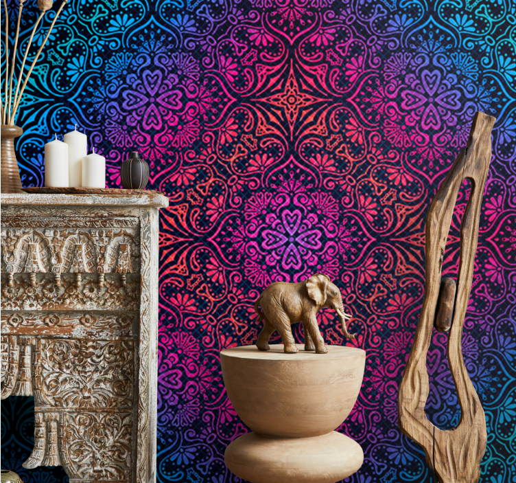 Mandala wall mural with intricate circular designs - TenStickers