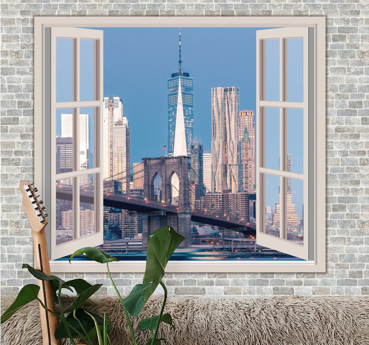 Manhattan's views clean sky wall mural new york - TenStickers