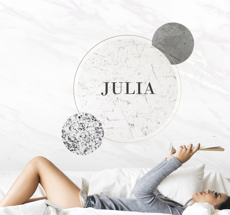 Marble with personalized text wall mural - TenStickers