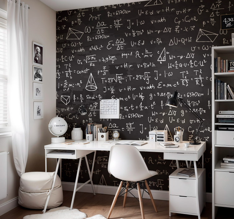 maths chalkboard pattern wall mural teen bedroom - TenStickers