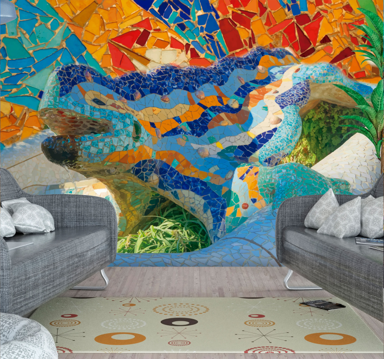 Mosaic Serpentine Imagery art wall mural - TenStickers