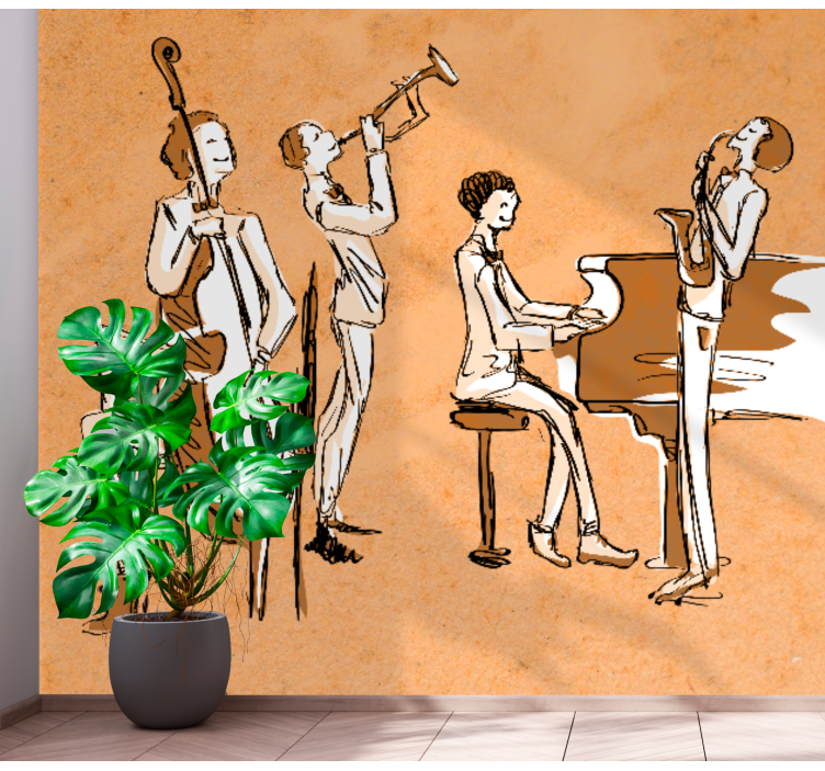 Music wall mural jazz band show - TenStickers