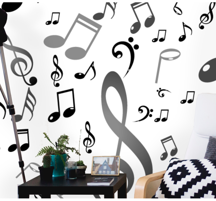 Music wall mural musical notes design - TenStickers