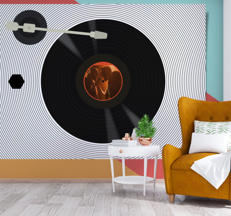 Music wall mural vinyl record romance - TenStickers