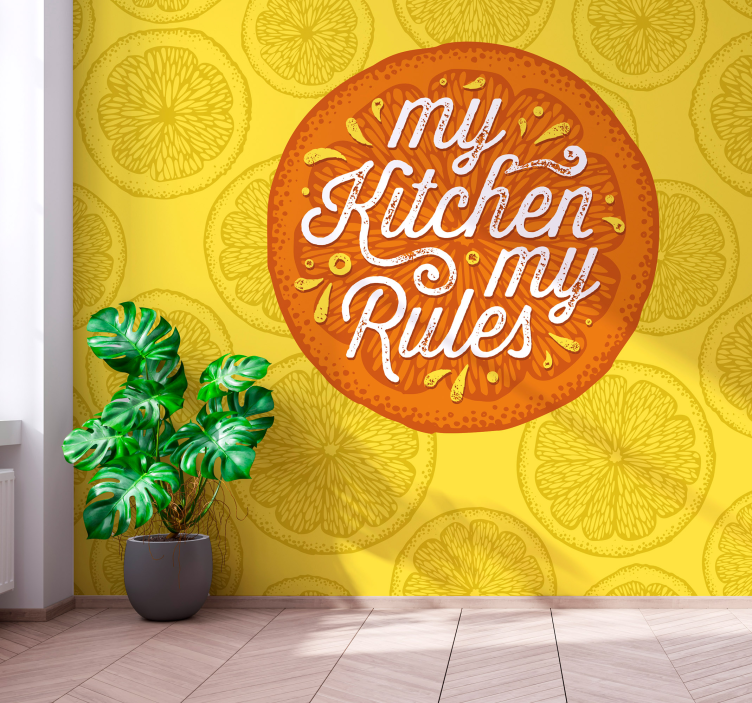 my Kitchen my Rules quote wall mural - TenStickers