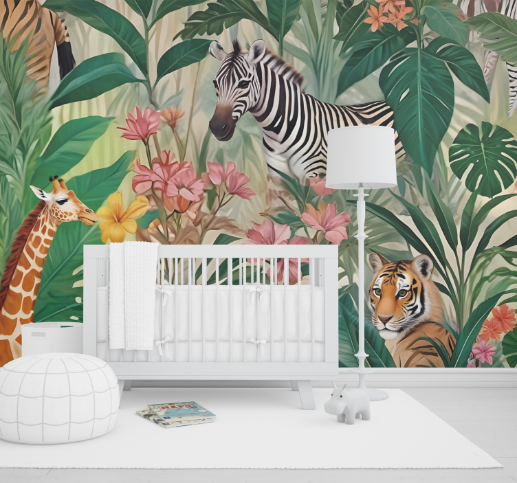 Nature explosion animals wall mural - TenStickers