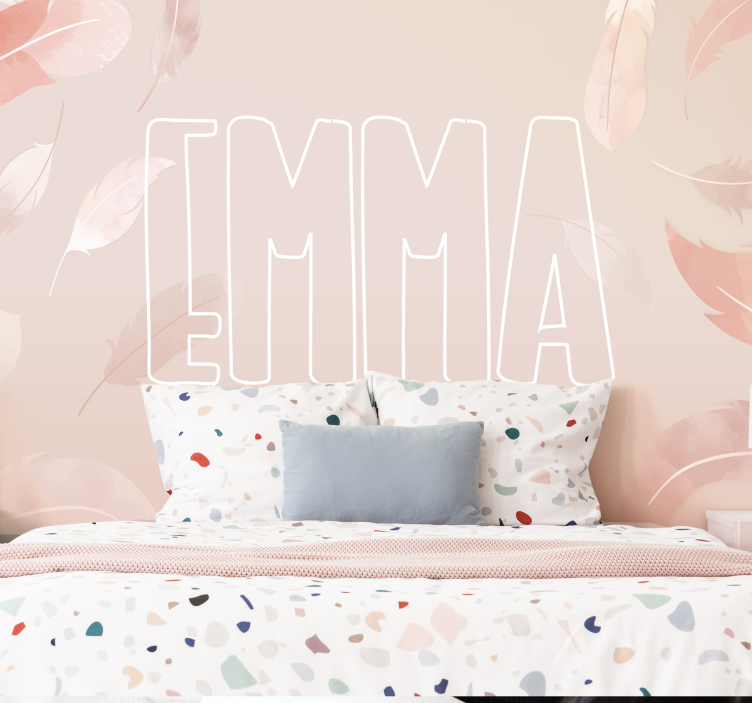 Nursery wall mural with personalized name design - TenStickers