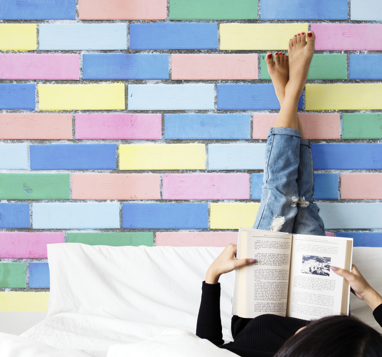 Pastel Brick Pattern texture wall mural - TenStickers