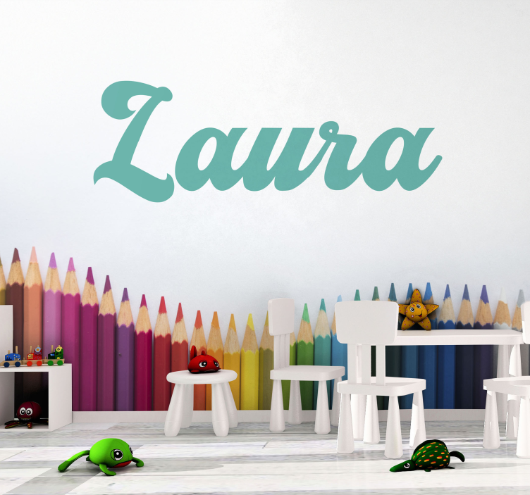 Personalized wall mural name in cursive - TenStickers