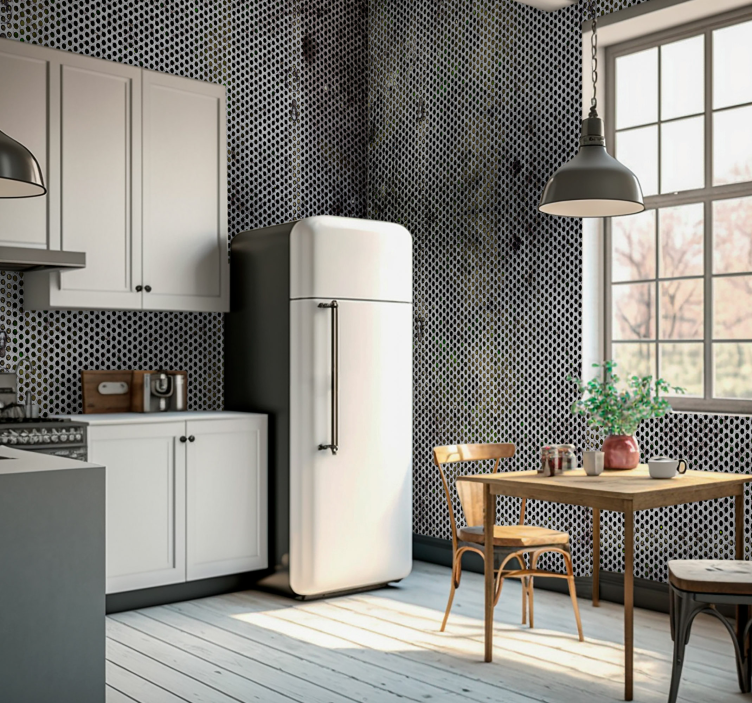 Pierced metal = Metal with holes wall mural - TenStickers