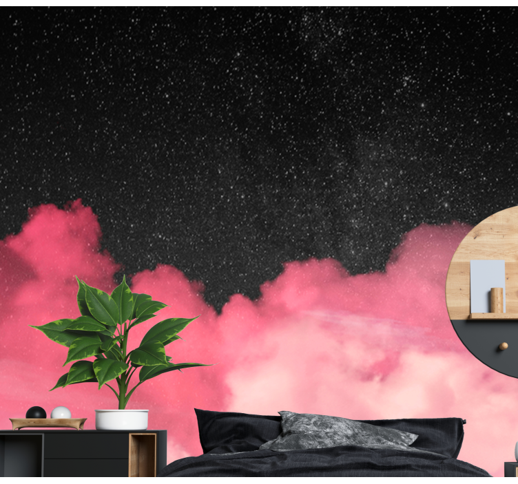Pink cloud background Marriage Wall Murals - TenStickers