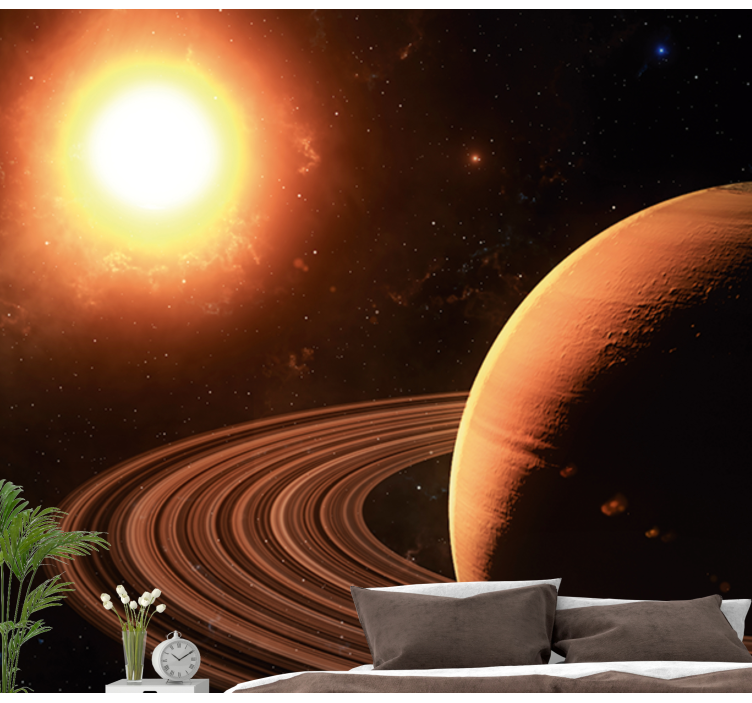 Planetary System Scene space wall mural - TenStickers