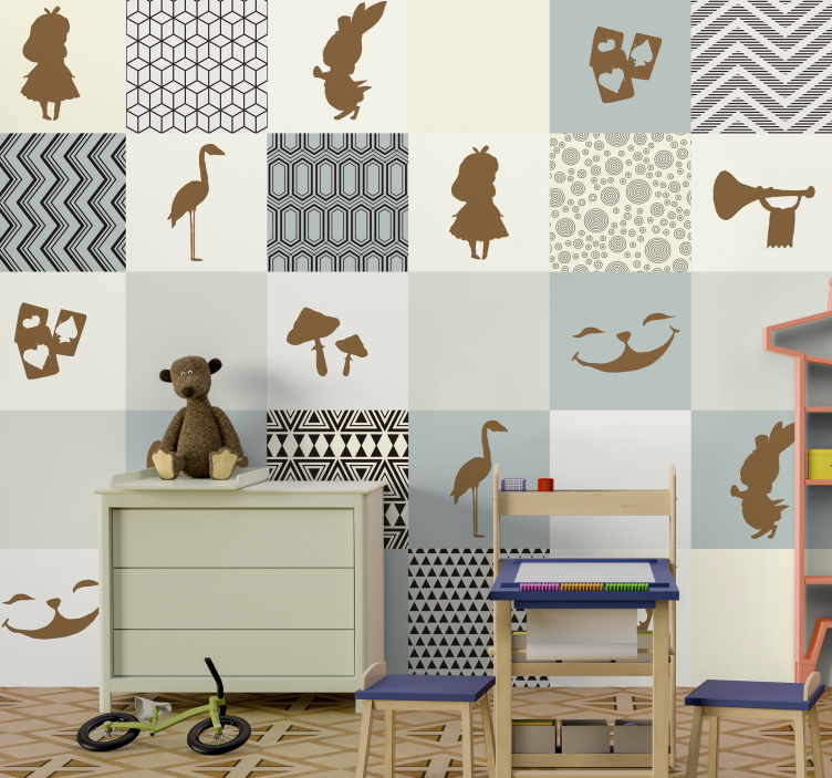 Tale Silhouette Collage childrens wall mural - TenStickers
