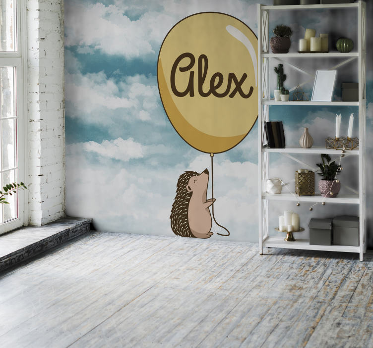 Porcupine with balloon and name Bedroom Murals - TenStickers