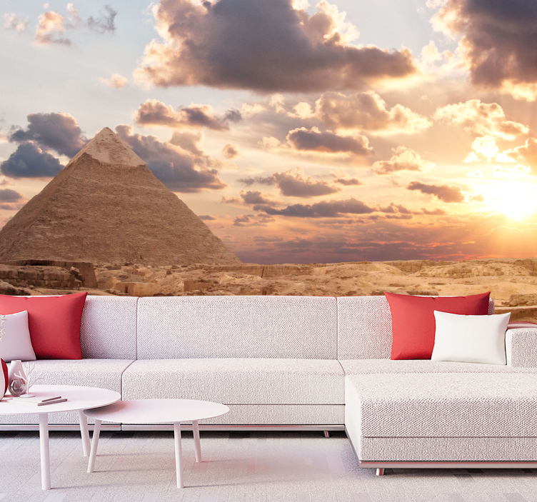 Pyramid Sunset View city wall mural - TenStickers