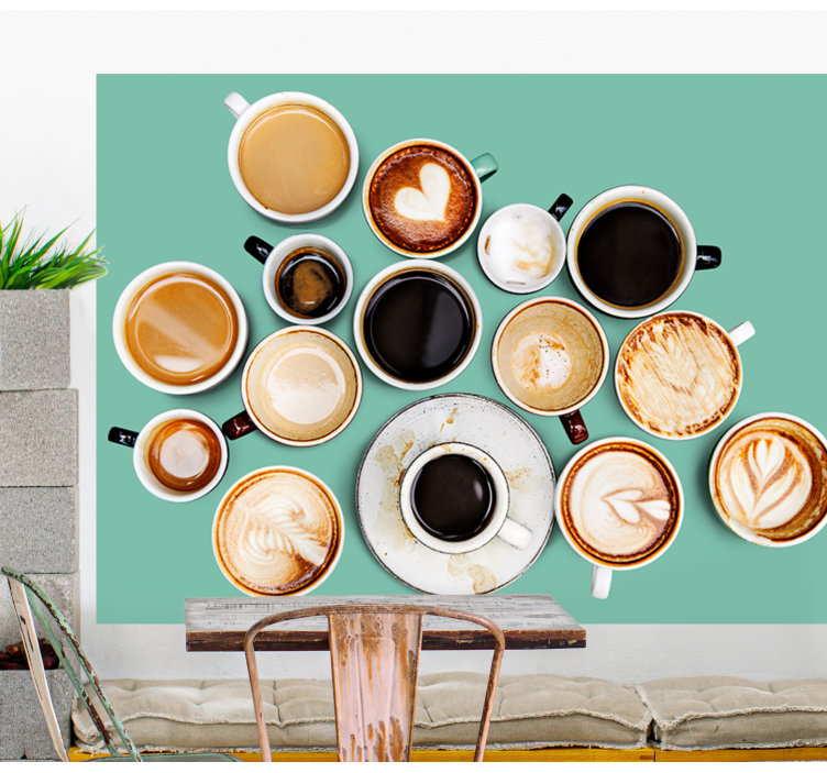 Quote wall mural coffee cup series - TenStickers