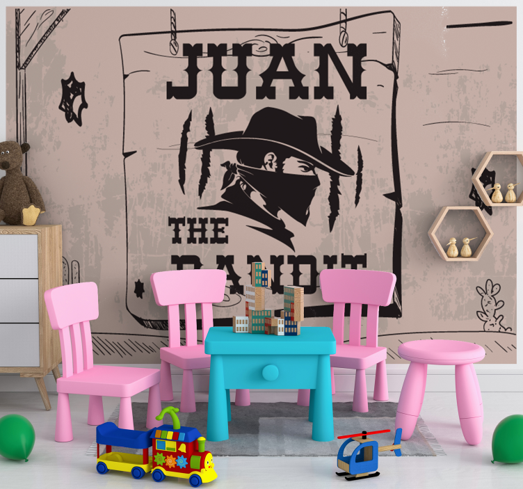 Quote wall mural personalized bandit theme - TenStickers