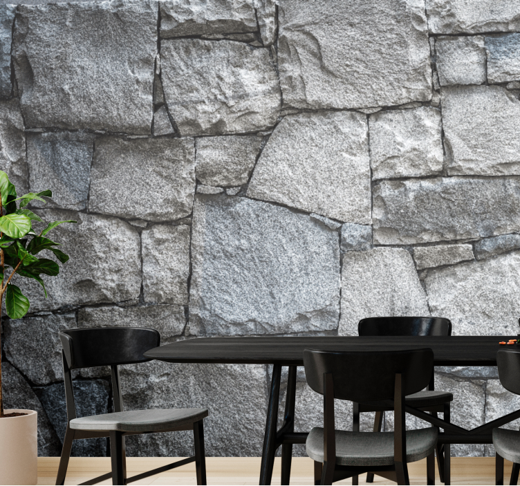 Raw granite stone design  stone wall mural - TenStickers