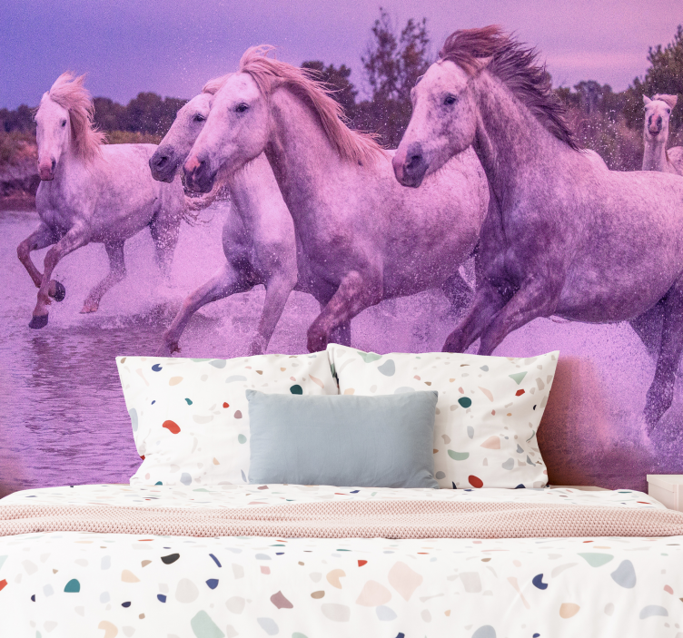 Running horses wall mural - TenStickers