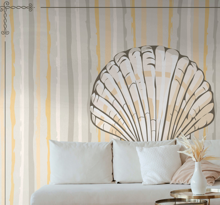 Seashell Floral Design flower wall mural - TenStickers