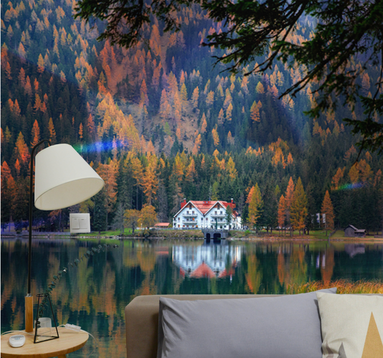 Serene mountain echo landscape wall mural - TenStickers