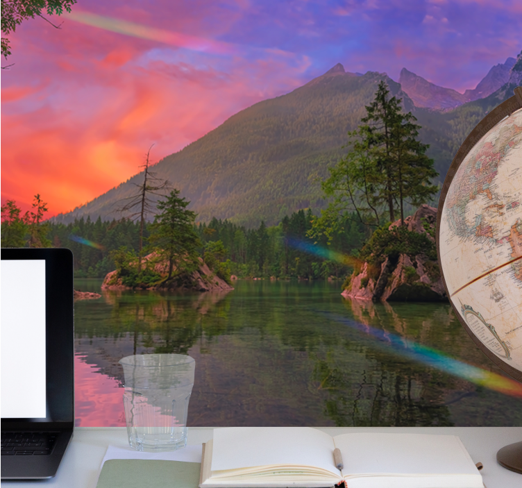 Serene Reflection wall mural mountain - TenStickers