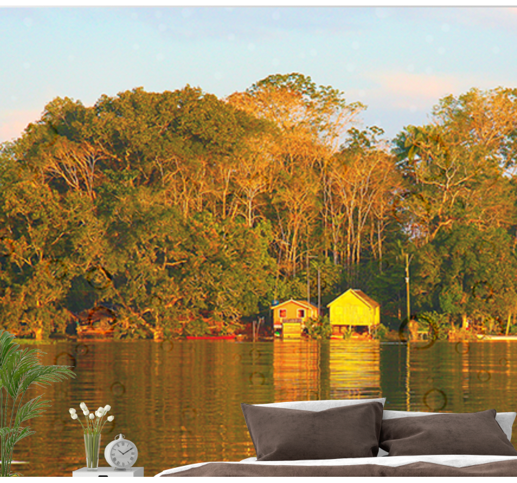 Serene Waterscape Reflection landscape wall mural - TenStickers