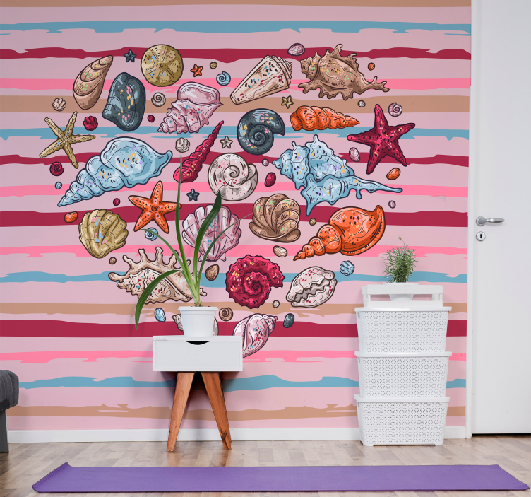 Shells Sea Life animals wall mural - TenStickers
