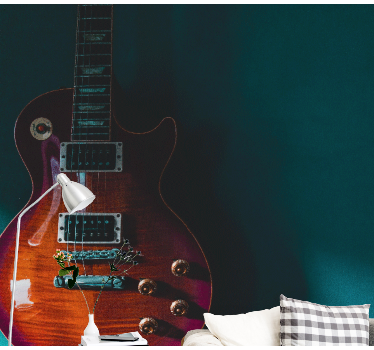 Shining guitar music notes wall mural - TenStickers