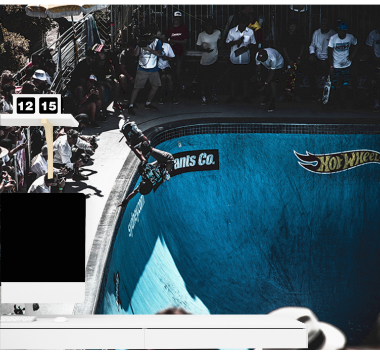 Skateboarder Performing Trick wall mural vehicle - TenStickers