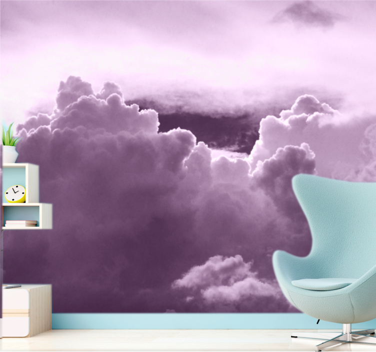 Sky wall mural purple cloud formation - TenStickers