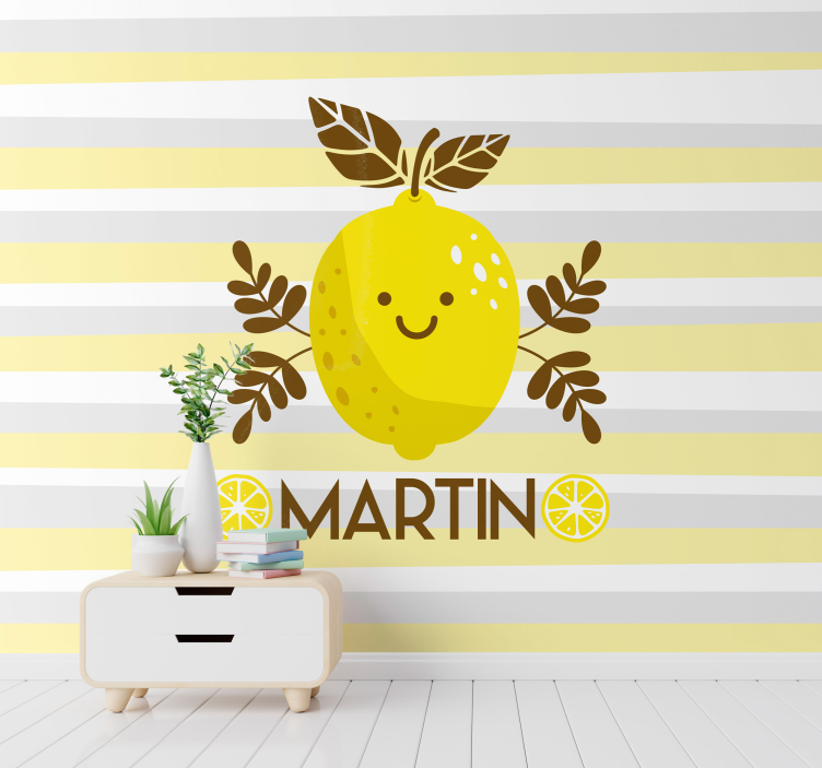 Smiling Lemon Decor personalized wall mural - TenStickers