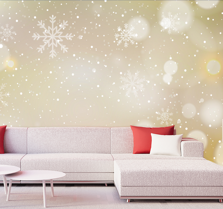 Snowflakes and Sparkles christmas wall mural - TenStickers