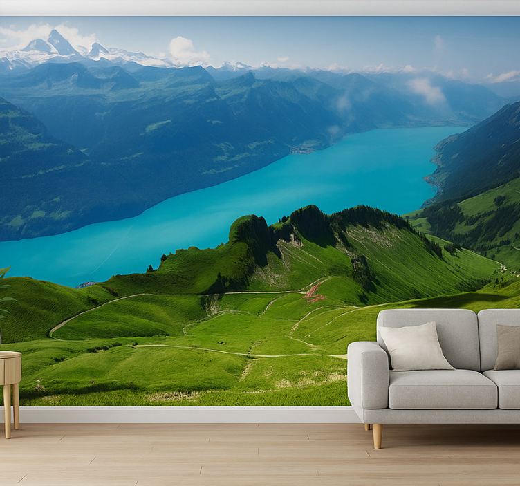 Snowy Alpine Peak wall mural mountain - TenStickers