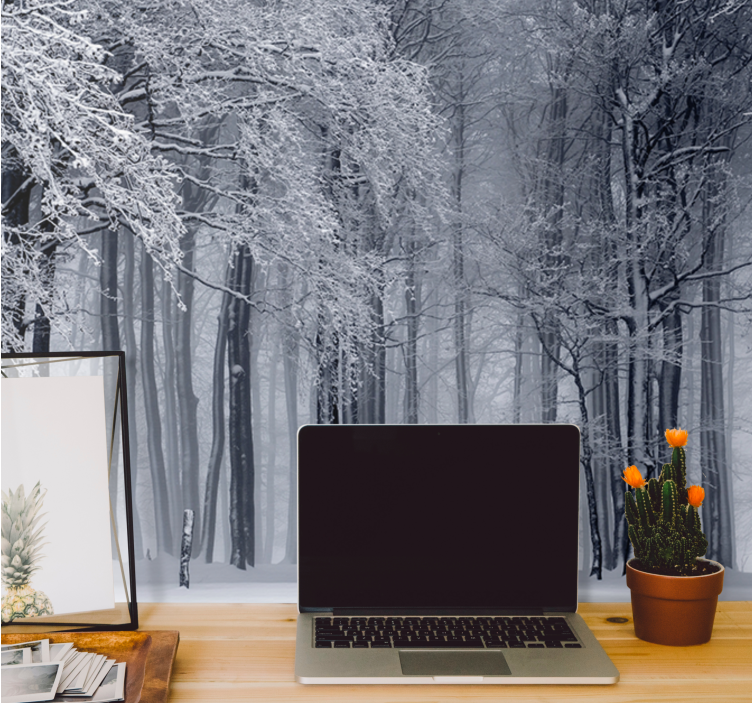 Snowy Tree Landscape forest wall mural - TenStickers