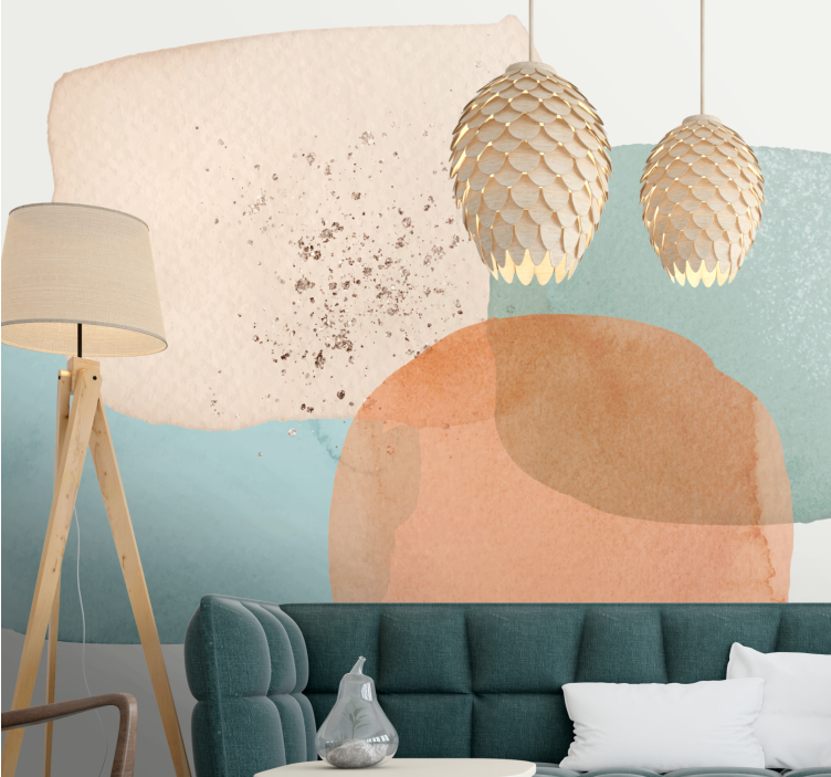 Soft Circular Forms abstract wall mural - TenStickers