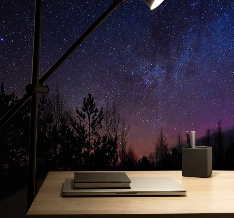 Space wall mural celestial evening canvas - TenStickers