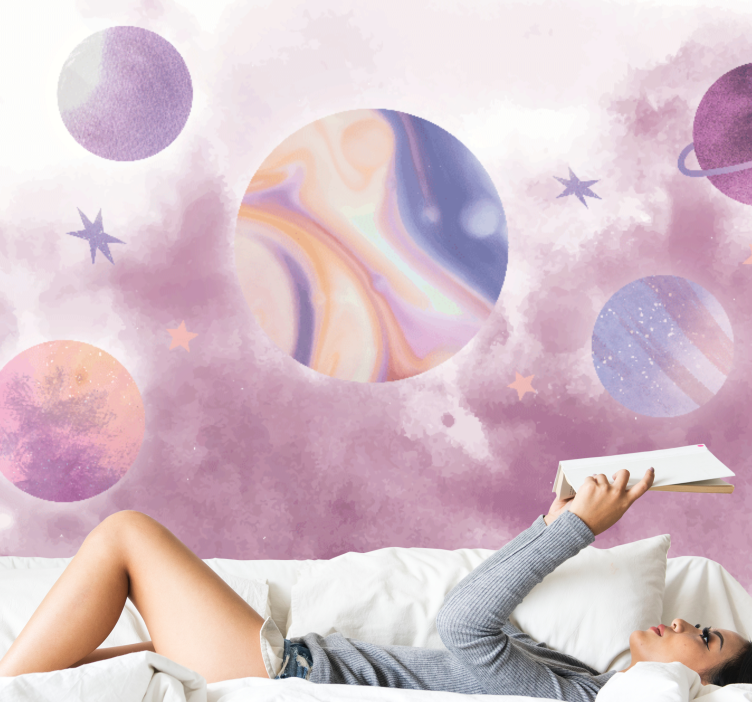 Space wall mural celestial planetary design - TenStickers