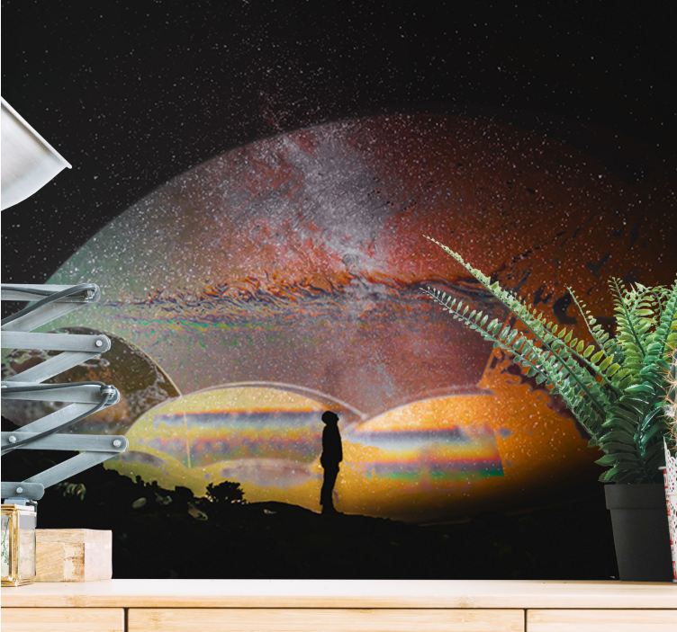 Space wall mural cosmic landscape adventure - TenStickers