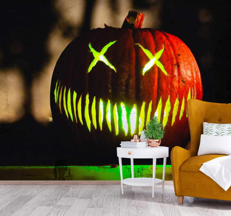 Spooky Pumpkin Glow wall mural halloween - TenStickers