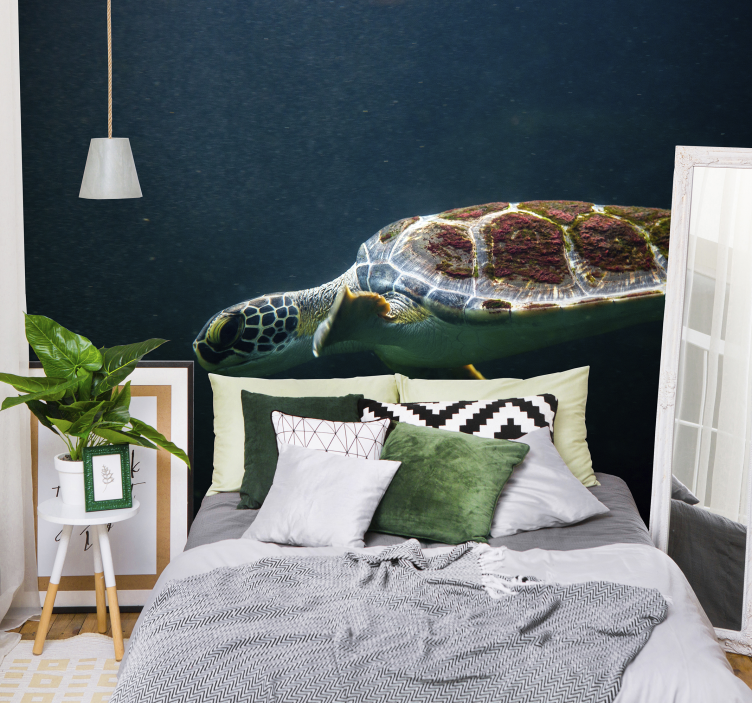 Wall mural master bedroom swimming sea turtle - TenStickers