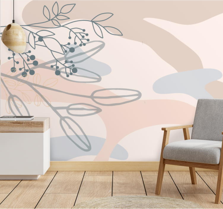 Texture wall mural abstract floral design - TenStickers