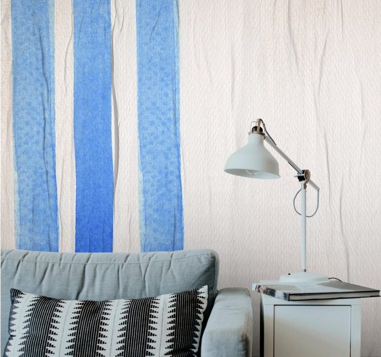 Texture wall mural blue stripe pattern - TenStickers