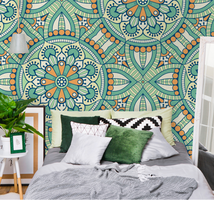 Texture wall mural intricate floral design - TenStickers