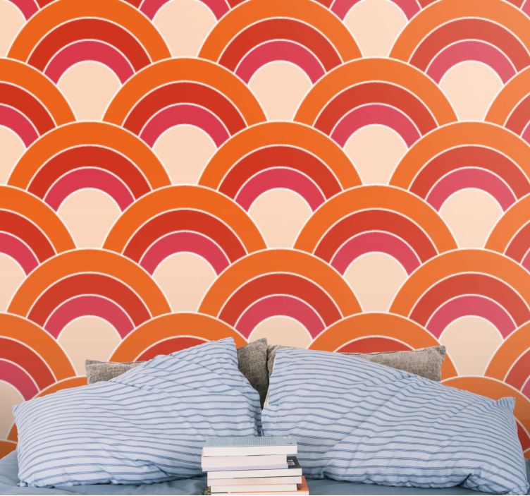 Texture wall mural layered circular design - TenStickers