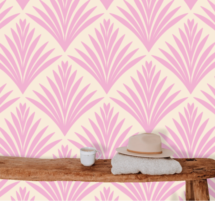 Texture wall mural stylized palm leaves - TenStickers