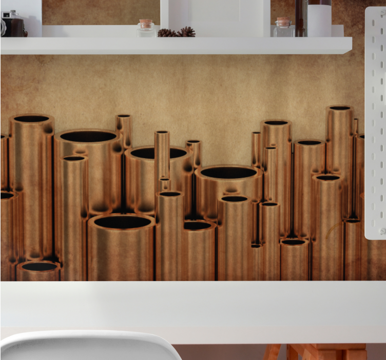 Texture wall mural textured pipe arrangement - TenStickers